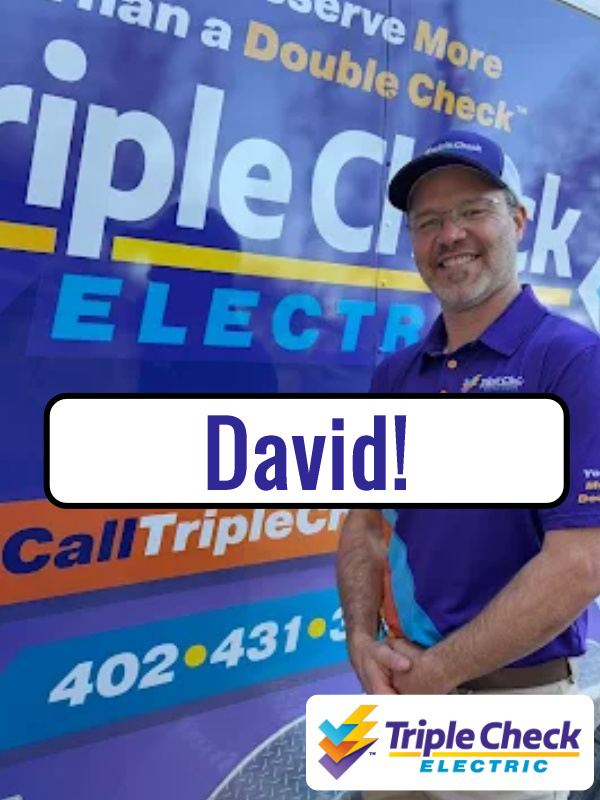 Triple Check Electric personalized review request showing the customer's name David